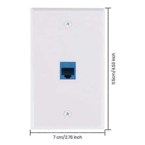 Επίτοιχη πλάκα Ethernet Cat6 4x, 1 θύρα RJ45 θηλυκό σε θηλυκό, σύνδεσμος τοίχου Keystone P 2