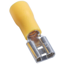 100 terminales hembra aislados de 24 A, conectores de crimpado de cable de 12-10 AWG, amarillos