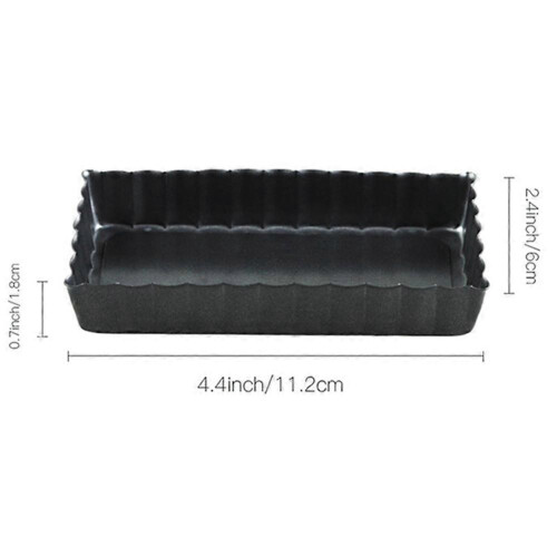 Non-stick rectangular quiche tins with removable bottoms, fluted tart tin for fruit tarts 1