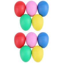 Set di 10 maracas di plastica, strumenti musicali a percussione a forma di uovo.