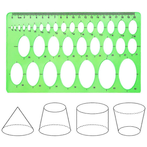 Plastic ruler templates: circle, oval, circle radius drawing templates for office and school 1