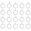 20x White plastic curtain rings, 25mm inner diameter 1