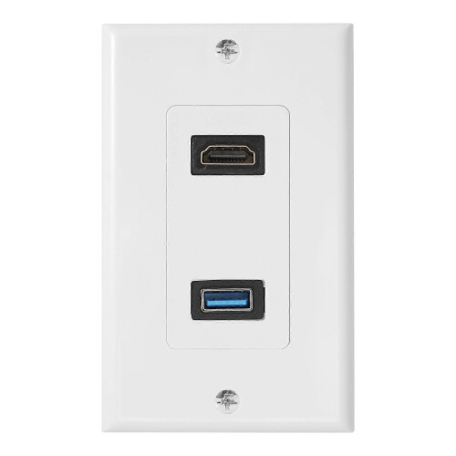 1x θηλυκό καλώδιο επέκτασης τοίχου 2 θυρών HDMI + USB 3.0