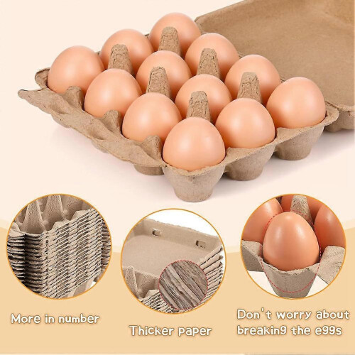 Set van 20 eierdozen, vierkante eierdozen van papier-maché, eiercontainers, lege eierbakjes 1