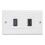 1x θηλυκό καλώδιο επέκτασης τοίχου 2 θυρών HDMI + USB 3.0 3