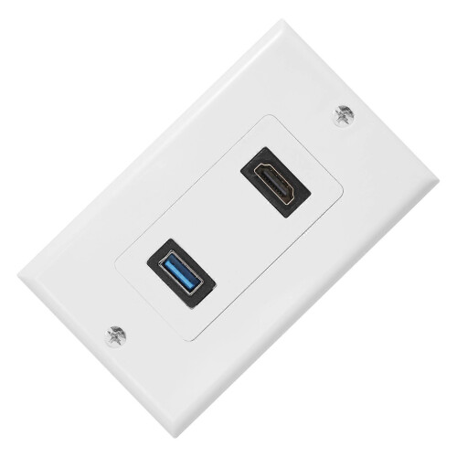 1x θηλυκό καλώδιο επέκτασης τοίχου 2 θυρών HDMI + USB 3.0 1