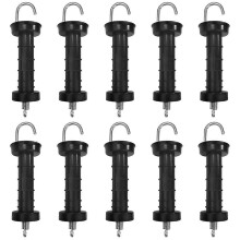 Paquete de 10 manijas para cercas eléctricas, resorte de tensión aislado, repuestos para cercas