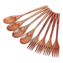 8-piece set of wooden spoons and compatible withks, Japanese style, handmade kitchen utensils, reusable.