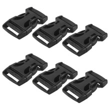 4 pieces of plastic side quick-release flaps compatible with 25mm webbing, black