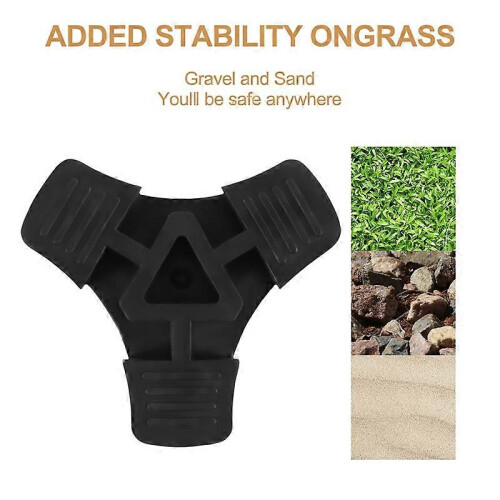 2X Walking Aid End Tripod Stick Tip Self-Standing Rubber Non-Slip Bottom End 2