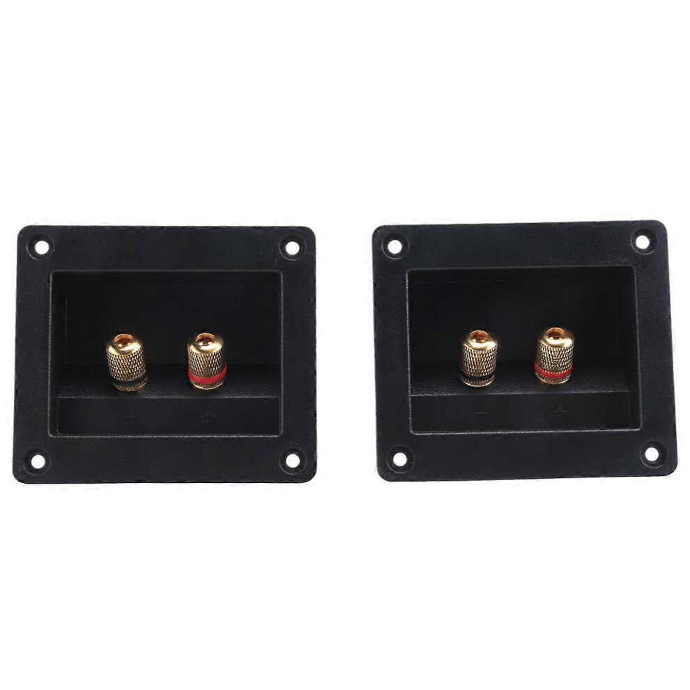 2-Piece Diy Car Stereo 2-Way Speaker Box Terminal Spring Cup Connector Banana Plugs And Subwoofer Plugs Gold 8262551240331