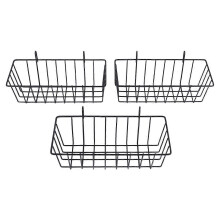 wire baskets, wall grid panel hanging wire baskets, wall storage and display baskets compatible with cabinet &