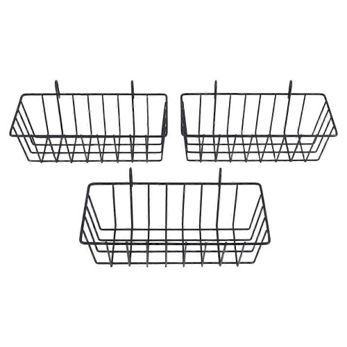 wire baskets, wall grid panel hanging wire baskets, wall storage and display baskets compatible with cabinet &