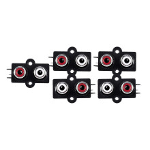 5 τεμάχια υποδοχή PCB 2 θέσεων, θηλυκή, στερεοφωνική, ήχου και βίντεο, RCA