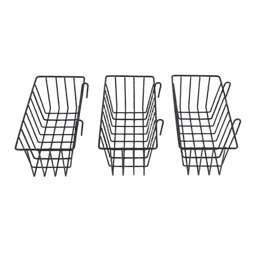 wire baskets, wall grid panel hanging wire baskets, wall storage and display baskets compatible with cabinet & 2