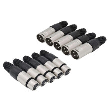 10 connettori XLR a 3 pin per saldatura: 5 connettori maschi e 5 connettori femmine, connettori per cavi, jack audio per microfono