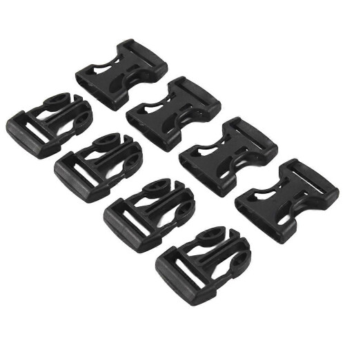 4 pieces of plastic side quick-release flaps compatible with 25mm webbing, black 2