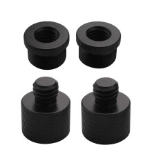 4 adaptadores de rosca para micrófono: adaptador hembra de 5/8" a macho de 3/8" y adaptador hembra de 3/8" a macho de 5/8"