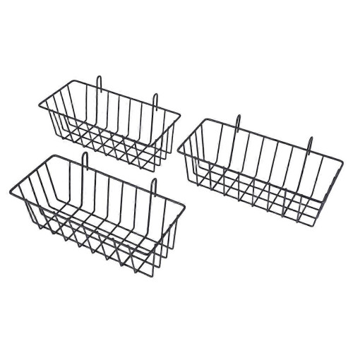 wire baskets, wall grid panel hanging wire baskets, wall storage and display baskets compatible with cabinet & 1