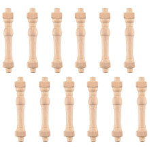 12-delige doe-het-zelf miniatuur houten bouwset voor poppenhuis, schaal 1:12: spiraalvormige balustrades, decoratieve trapleuning.