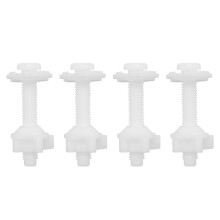 Schroefset voor toiletbrilscharnier (4 schroeven) met plastic moeren en ringen, vervangingsonderdelen voor toiletbril