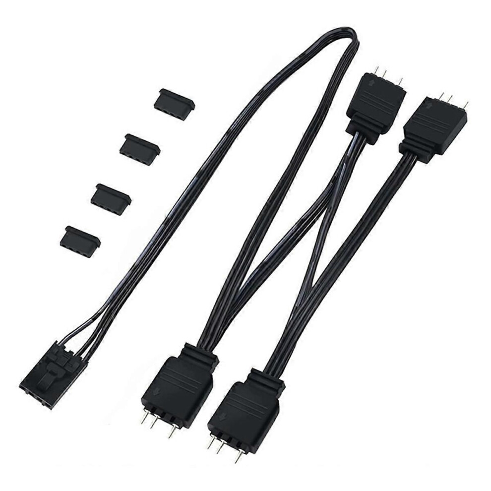 1 To 4 Argb Splitter Extension Cables Compatible With 5V 3-Pin Argb To Corsair Commander Core And Icue Co 8147078145812