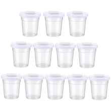 Pack of 12 Non-Leak White Lidd Paint Cups Spill-Proof Paint Cups Reusable Paint Cups with Lids compatible with Children