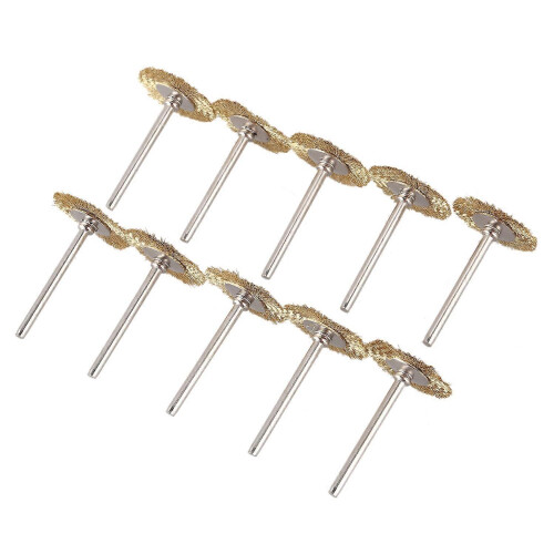 10 pyöreää messinkiharjaa (25 mm) Dremelille