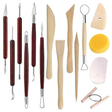 15-piece pottery carving tool set, air-drying polymer clay sculpture tool set, clay tool box compatible with children and beginners