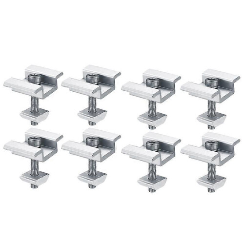 8-pack solar panel mounting brackets, solar panel end clamps, center clamps compatible with PV solar panels