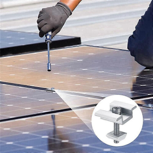 8-pack solar panel mounting brackets, solar panel end clamps, center clamps compatible with PV solar panels 1