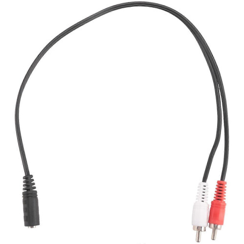 3.5 mm stereo jack, 2 RCA jacks, AV cable, auxiliary audio adapter cable 1