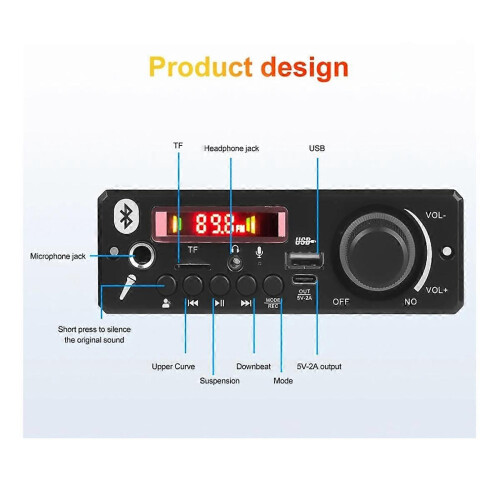 160W Amplifier Bluetooth 5.0 DIY MP3 Decoder Board Audio Player 12V MP3 Player Car FM Radio Module T 1