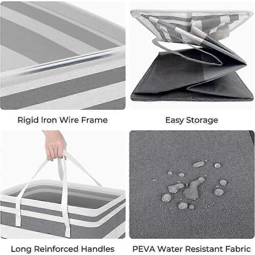 75L laundry bag, waterproof laundry basket, foldable laundry basket with extendable handles 2