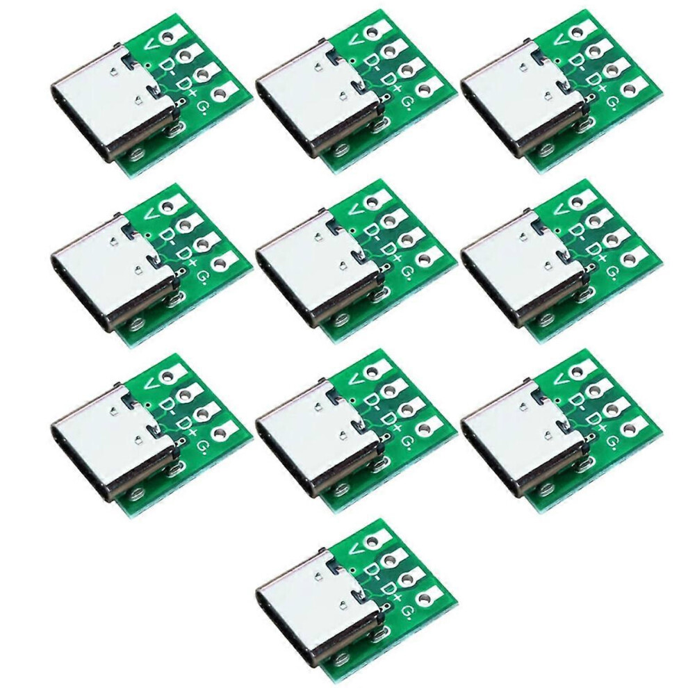 10 Pieces Type-C Usb3.1 16-Pin Female To 2.54Mm Type C Connector 16P Adapter Test Pcb Board Plate Socket 8244483346558