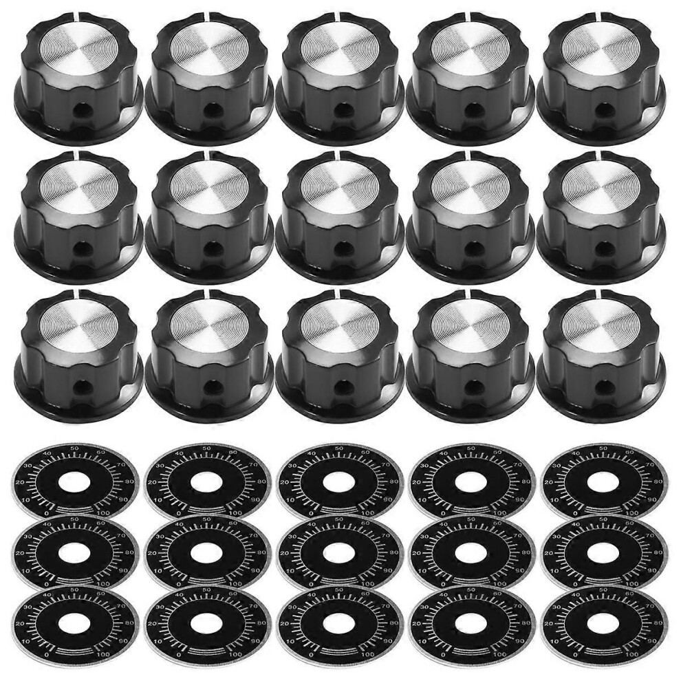 15 Sets Of A03 Potentiometer Control Knobs And 0-100 Scale Plates, Bakelite Knobs, Scale Plates, Digital 8479684226648