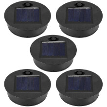 Set van 5 vervangende solarlampen (diameter bovenzijde: 7 cm, diameter onderzijde: 6 cm), 7 lumen, warm wit