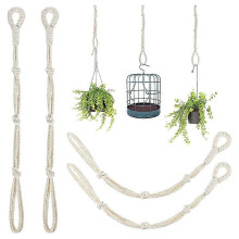 4 Pieces Macramé Beige Plant Holder Extension Rope Plant Basket Extension Large Hanging Plant