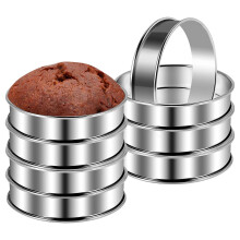 8 Pieces 4.1 Inch Muffin Tart Rings Double Tart Rings Stainless Steel Round Rings Mold compatible with Home Cooking B