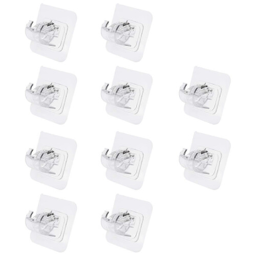 10 self-adhesive curtain rod holders, drill-free, adjustable 1