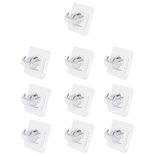 10 self-adhesive curtain rod holders, drill-free, adjustable 2