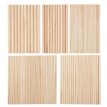100 tacos de madera para manualidades: Diámetros de 3 mm, 6 mm, 10 mm y 10 mm, longitud de 15 cm. Ideales para proyectos de bricolaje y manualidades.