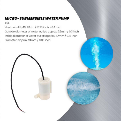 1 x Μικρο-υποβρύχια αντλία DC 2.5-6V, αθόρυβος κινητήρας χωρίς ψήκτρες, ρυθμός ροής 120L/H 2