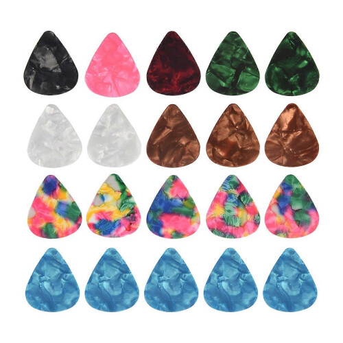 20 colored celluloid thin guitar picks 0.46mm / 0.71mm, color random 1