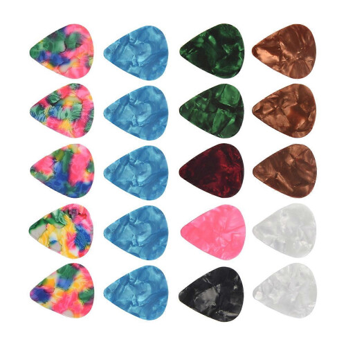 20 colored celluloid thin guitar picks 0.46mm / 0.71mm, color random 2