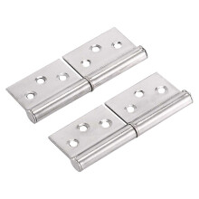 2 pieces 3-inch silver tone stainless steel window door flag hinge with 360-degree rotation