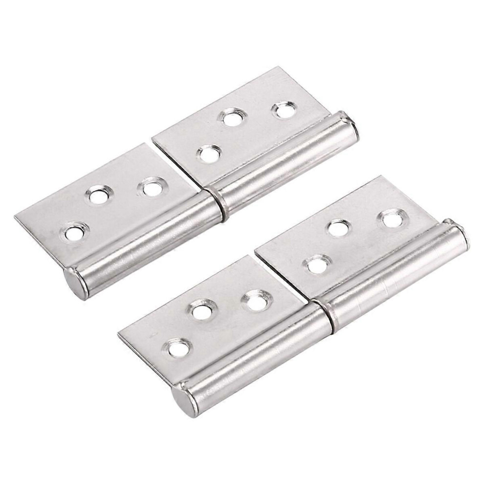 2 Pieces 3-Inch Silver Tone Stainless Steel Window Door Flag Hinge With 360-Degree Rotation 8059610886490
