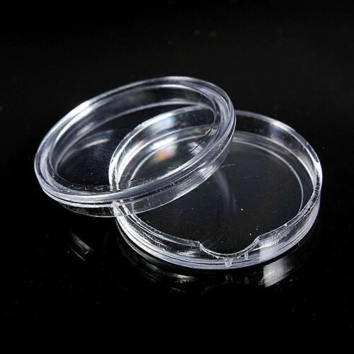10 small round plastic boxes for coin capsules 1