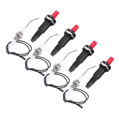 4-piece propane push piezo ignition set with threaded ceramic electrode and ignition cable, 30 cm 2