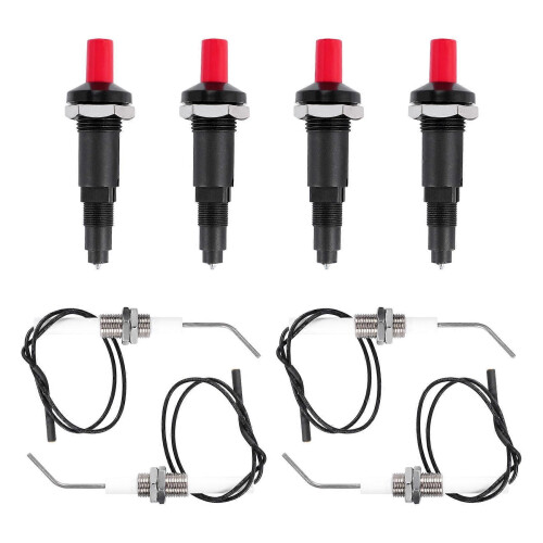 4-piece propane push piezo ignition set with threaded ceramic electrode and ignition cable, 30 cm 1